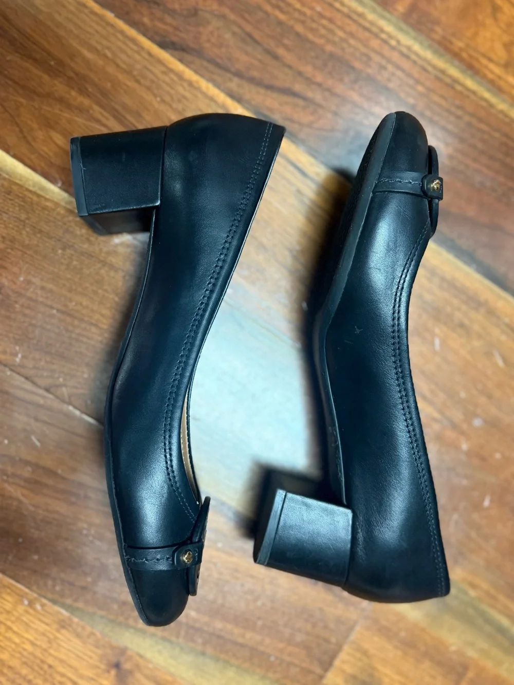 Tory Burch Black Leather Logo mini Miller 45mm pumps